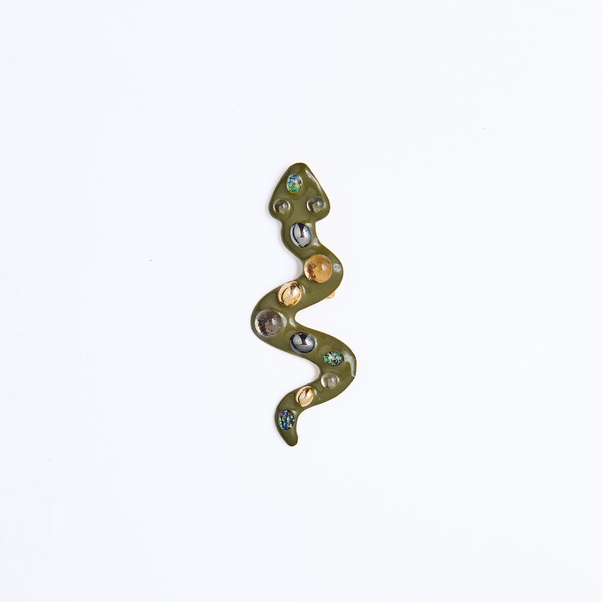 Fernella's Enamel Snake Brooch