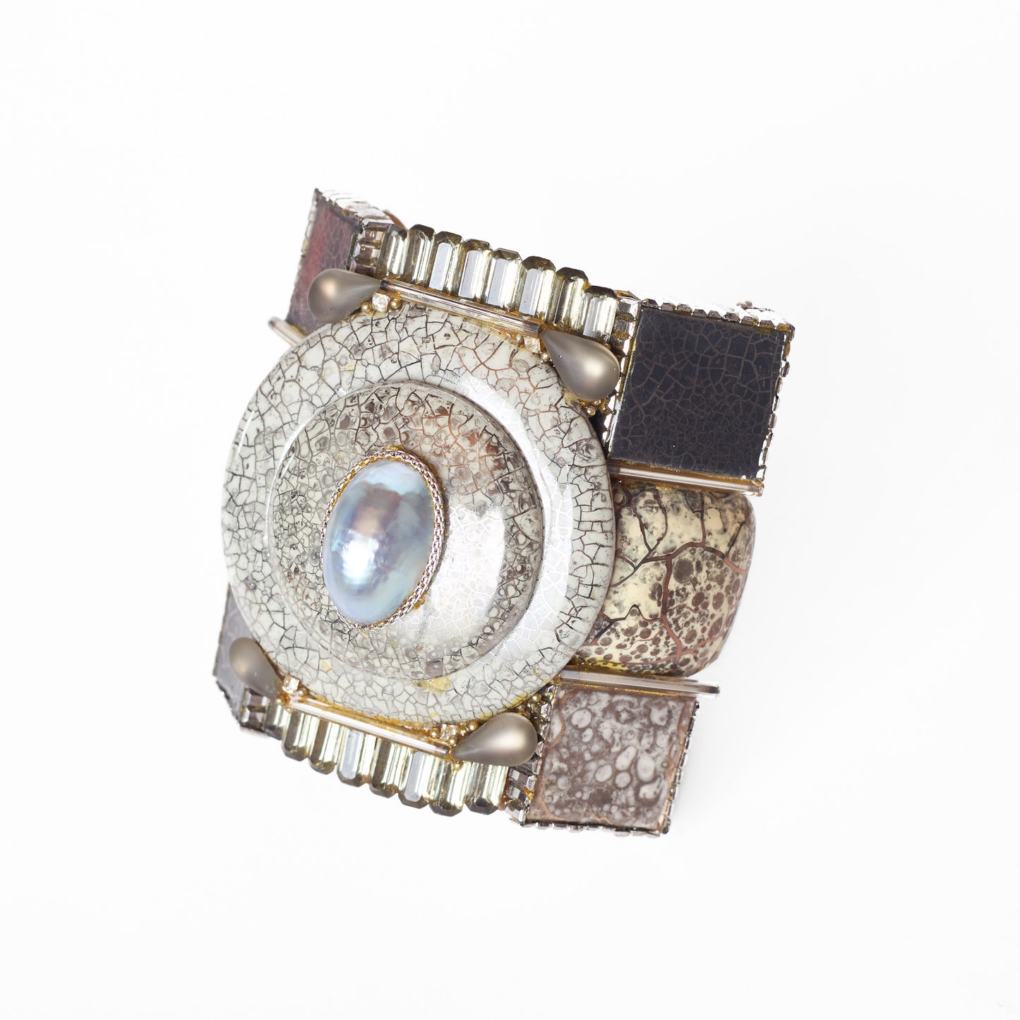 "Wristy" Silver Crystal Cuff Bracelet - Large