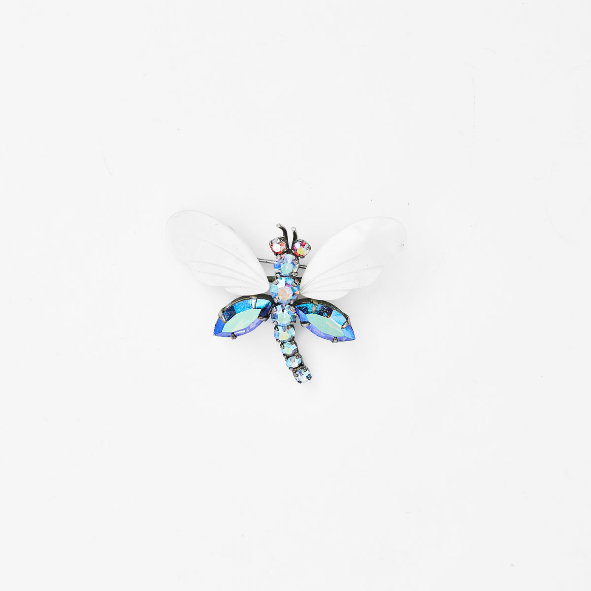 Iridescent Rhinestone Dragonfly Brooch