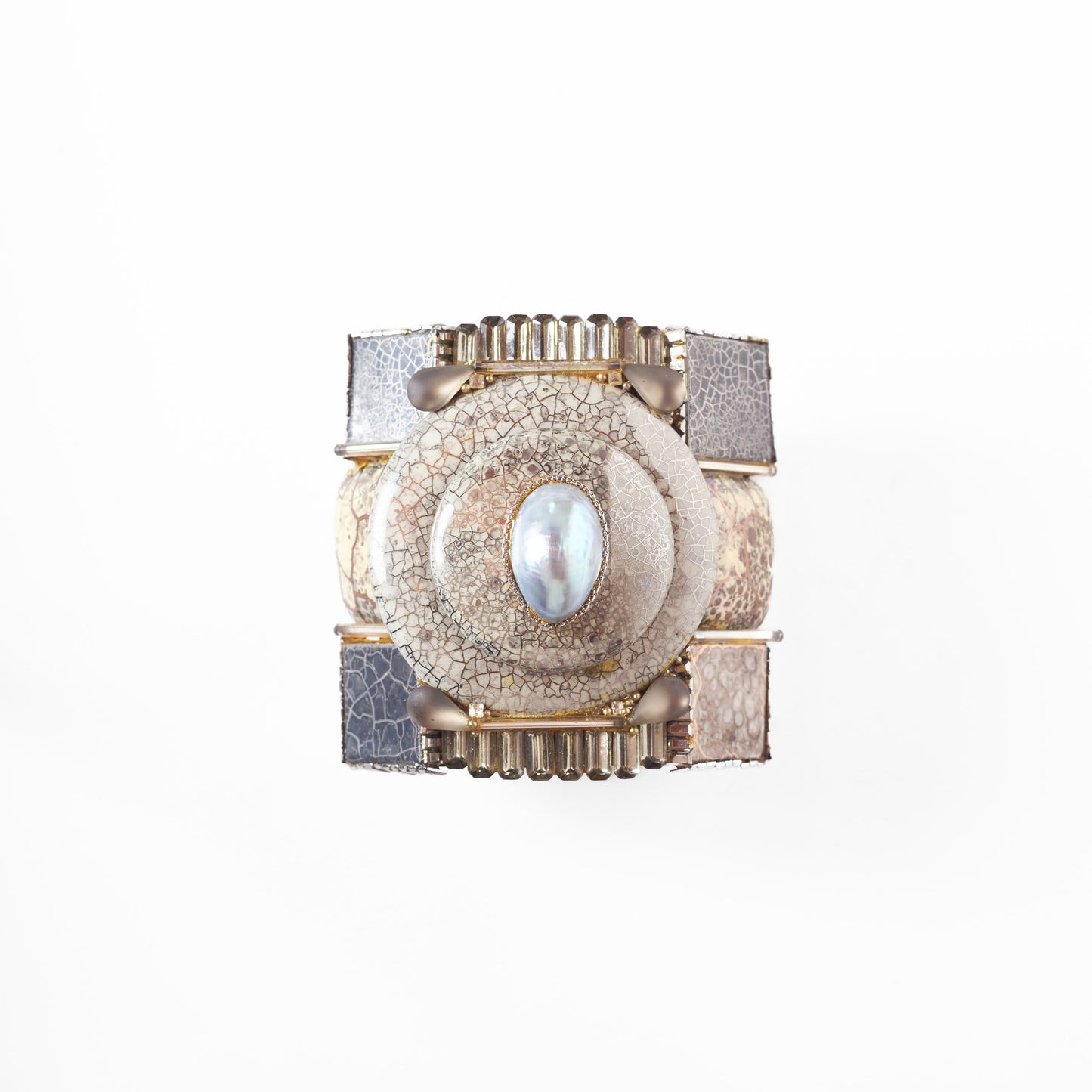 "Wristy" Silver Crystal Cuff Bracelet - Large