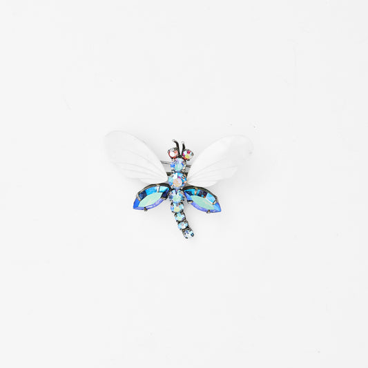 Iridescent Rhinestone Dragonfly Brooch
